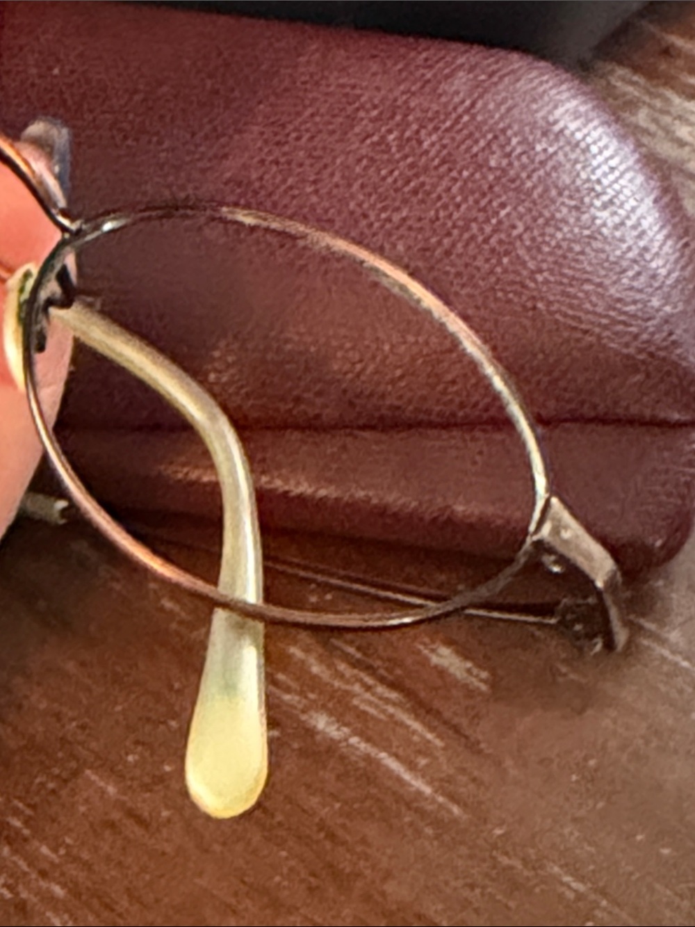 Oliver Peoples OP553 copper colored Round Metal Eyeglasses with vintage red case - Picture 12 of 16